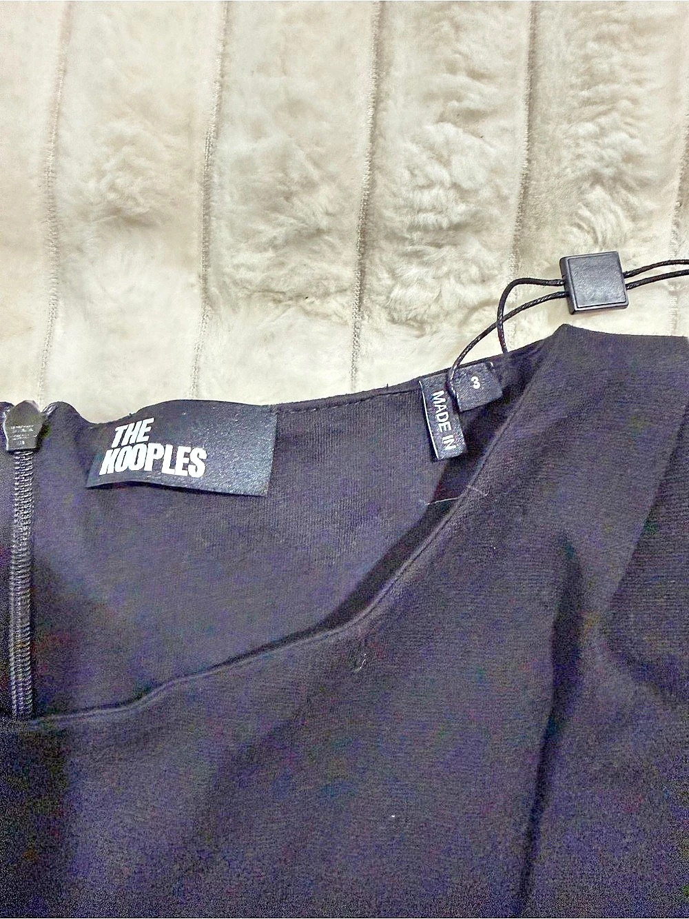 The Kooples Ruched Dress with Padded Shoulders Black medium - Picture 10 of 10